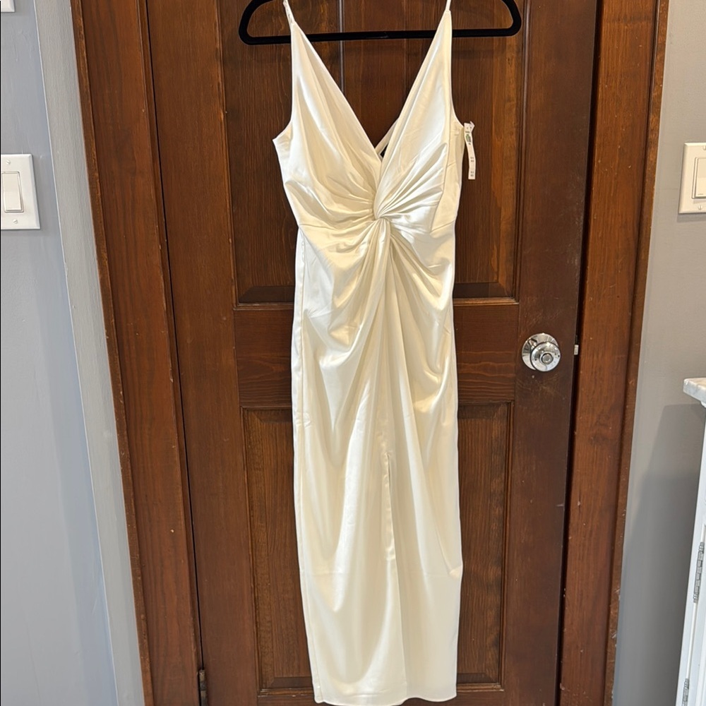 Abercrombie Elegant Cream White  Satin Dress XSP NWT